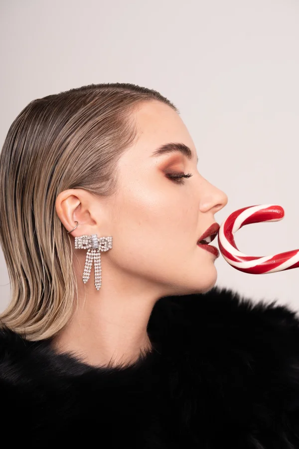 Detailaufnahme von Beauty Make-up mit perfekter Haut für Portfolio